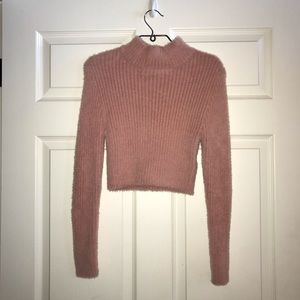 F21 Pink Cropped Sweater